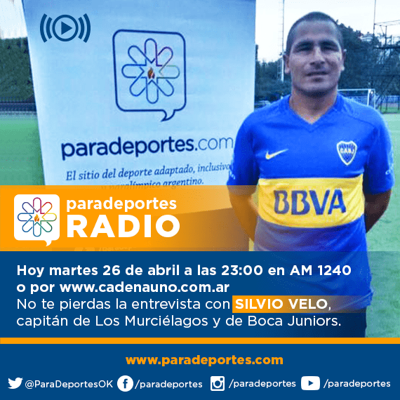 Entrevista a Silvio Velo, capitán de Los Murciélagos y de Boca, hoy martes a las 23 en Paradeportes Radio (AM 1240)