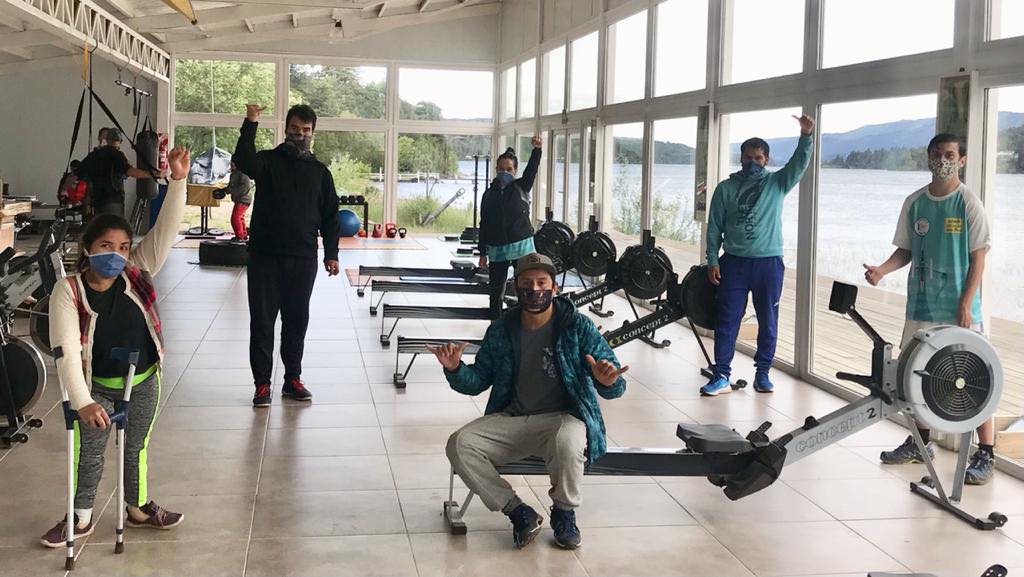 El equipo barilochense de remo adaptado participó de una regata virtual